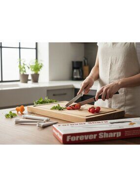 Forever Sharp 5-Piece Knife Set With Chef Decorator & Magic Spiral